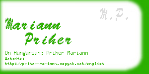 mariann priher business card